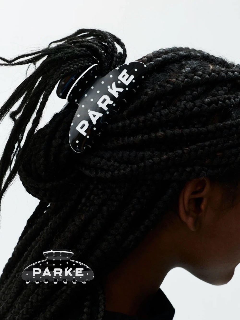 PARKE claw clip polka dot black